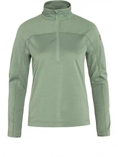 Women's Abisko Lite Fleece Half Zip Misty Green - FJALL RAVEN - BALAAN 2