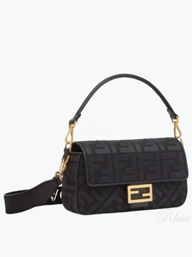 FF Canvas Baguette Shoulder Bag Black - FENDI - BALAAN 2