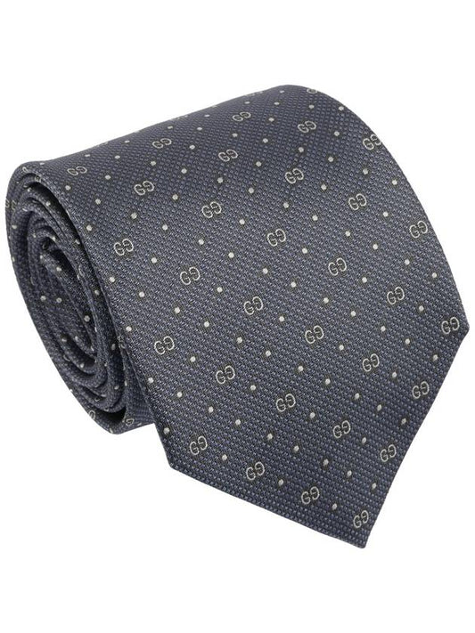 GG Dot Pattern Silk Tie Grey - GUCCI - BALAAN 1