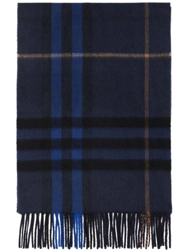 Check Cashmere Scarf Midnight - BURBERRY - BALAAN 3