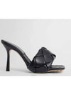 Lido Intrecciato Sandal Heels Black - BOTTEGA VENETA - BALAAN 4