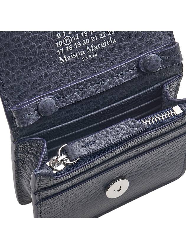 Embroidery Logo Chain Card Wallet Navy - MAISON MARGIELA - BALAAN 9