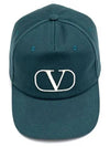 signature V logo embroidered cotton ball cap - VALENTINO - BALAAN.