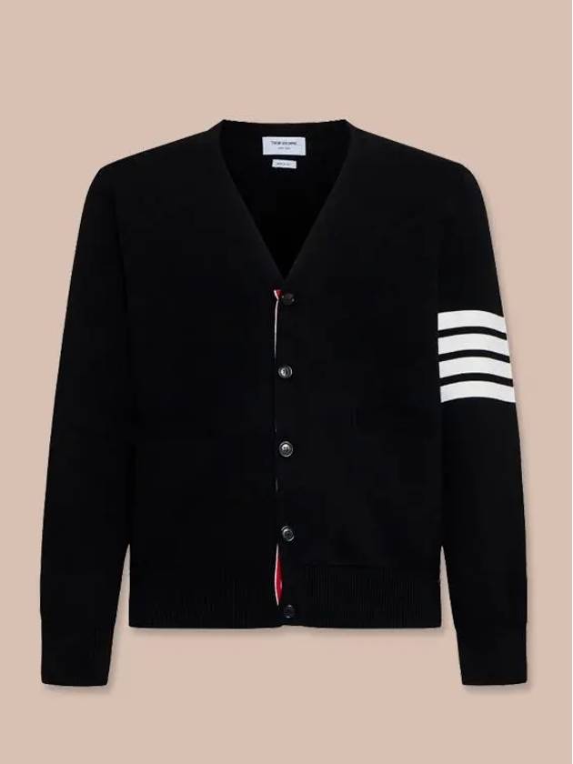 Milano Stitch 4-Bar Cardigan Black - THOM BROWNE - BALAAN 2