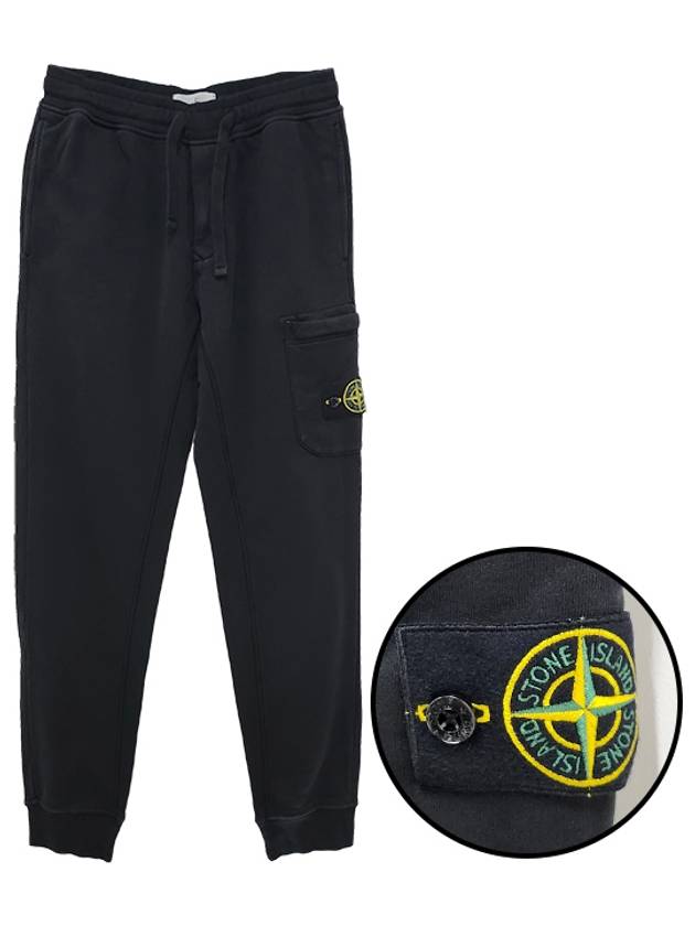 Cotton Fleece Cargo Truck Pants Black - STONE ISLAND - BALAAN 2