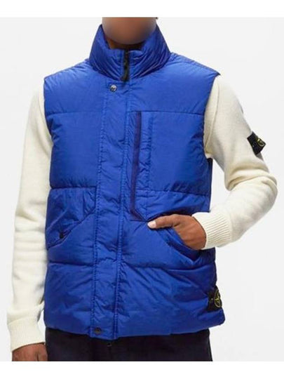 Wappen Patch High Neck Padding Vest Royal Blue - STONE ISLAND - BALAAN 2