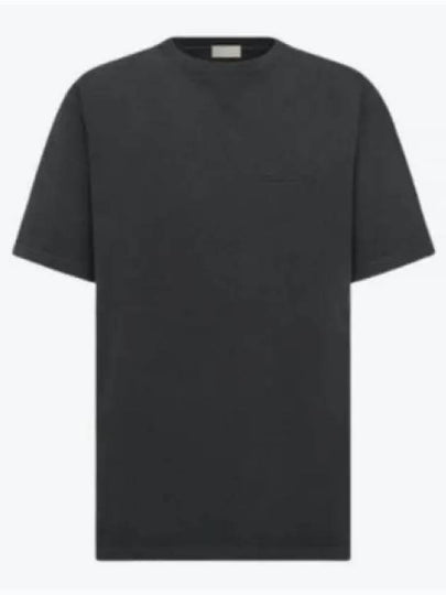 Embroidered Logo Short Sleeve T-shirt Black - DIOR - BALAAN 2