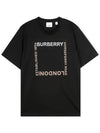 Women's Horseferry Square Print Cotton Short Sleeve T-Shirt Black - BURBERRY - BALAAN 2