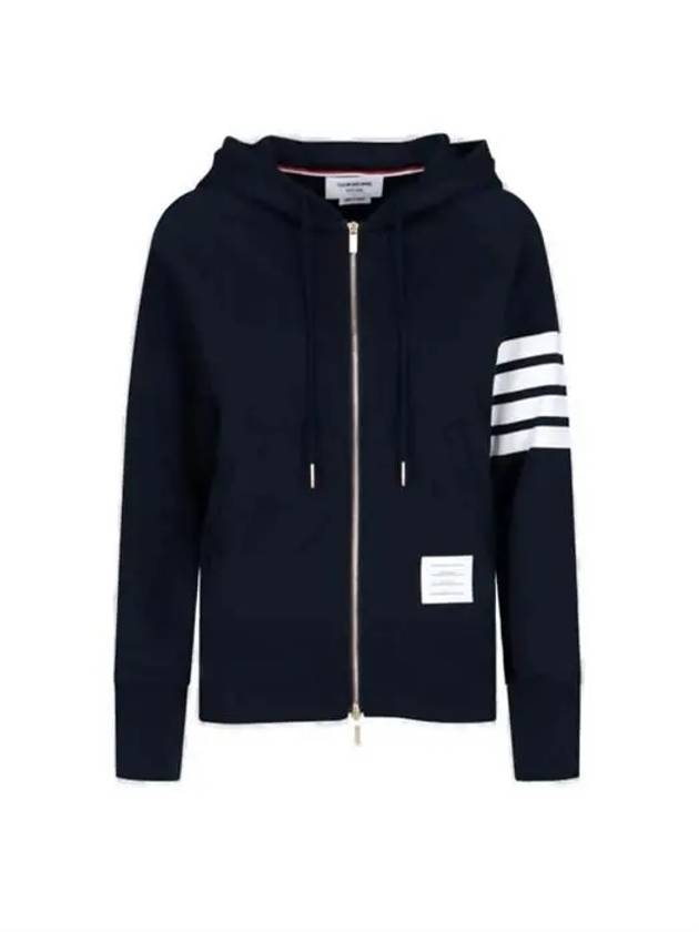 Engineered 4 Bar Diagonal Zip Up Hoodie Navy - THOM BROWNE - BALAAN 2