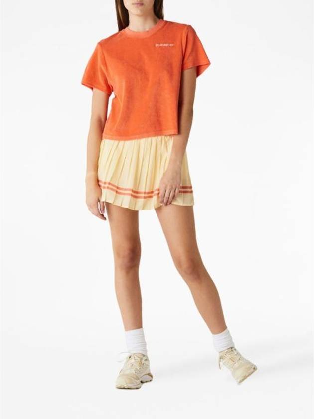 Embroidered Logo Short Sleeve T-Shirt Orange - SPORTY & RICH - BALAAN 3