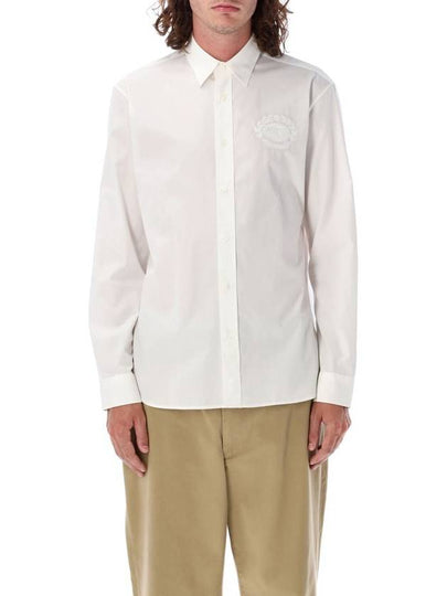 EKD Embroidered Cotton Long Sleeve Shirt White - BURBERRY - BALAAN 2