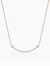 Tiffany T Smile Pendant Rose Gold Diamond Small Women's Necklace - TIFFANY & CO. - BALAAN 1