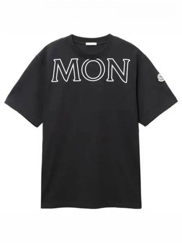 8C00022 829HP 999 MON Logo Round Short Sleeve T shirt Black Women s TJ 271211 - MONCLER - BALAAN 1