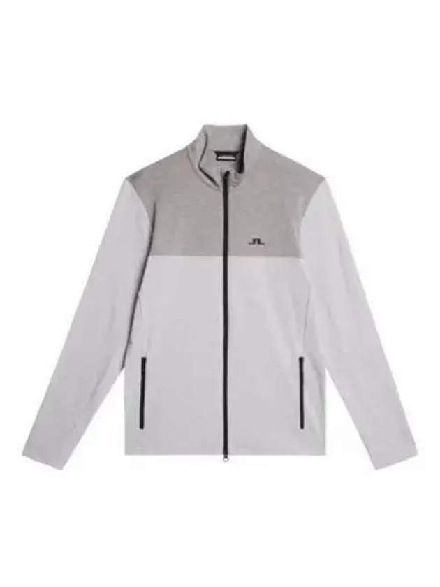 Banks Mid Layer Zip-Up Jacket Light Grey Melange - J.LINDEBERG - BALAAN 2