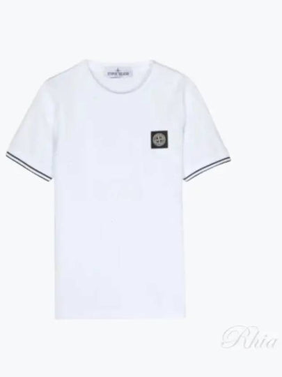 Kids Logo Patch Short Sleeve T-Shirt White - STONE ISLAND - BALAAN 2