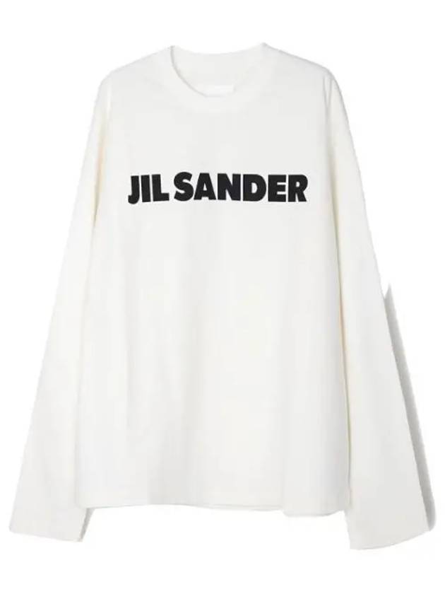 Logo Print Cotton Long Sleeve T-Shirt White - JIL SANDER - BALAAN 2