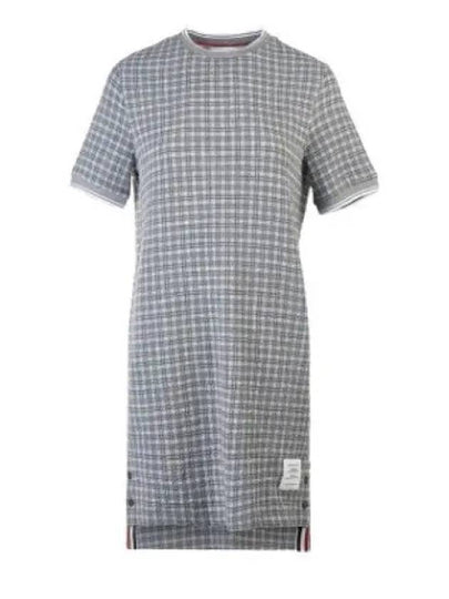 Check Tweed Crewneck Short Dress Grey - THOM BROWNE - BALAAN 2