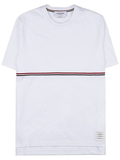 Midweight Jersey Short Sleeve T-Shirt White - THOM BROWNE - BALAAN 2