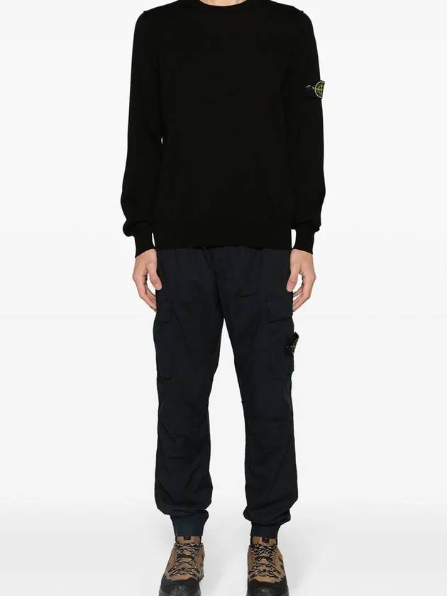 Stretch Cotton Tela Paracadute Cargo Straight Pants Navy Blue - STONE ISLAND - BALAAN 4