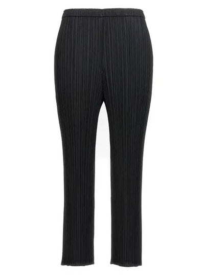 Pleated Basic Straight Pants Black - ISSEY MIYAKE - BALAAN 2