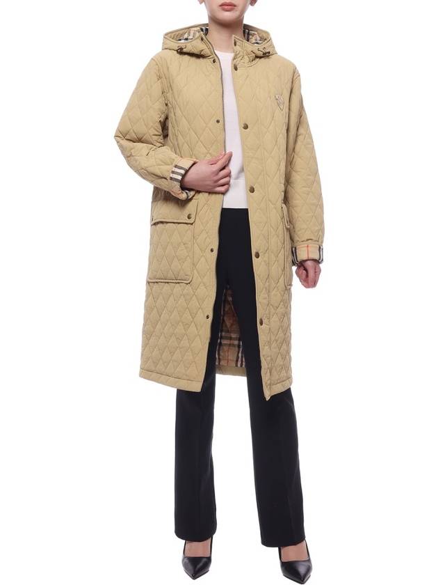 Appliqué B Shield Quilted Parka Beige - BURBERRY - BALAAN 4