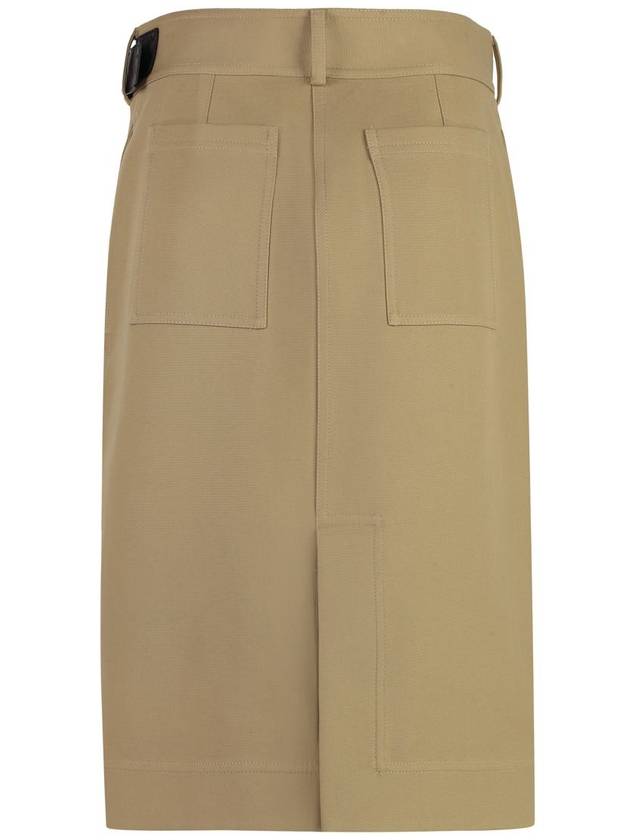 Belted Midi H-Line Skirt Nude - BOTTEGA VENETA - BALAAN 3