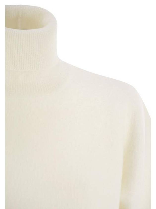 High Neck Wool Blend Knit Top White - FABIANA FILIPPI - BALAAN 5