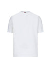 RWB Stripe Cotton Short Sleeve T-shirt White - THOM BROWNE - BALAAN 3