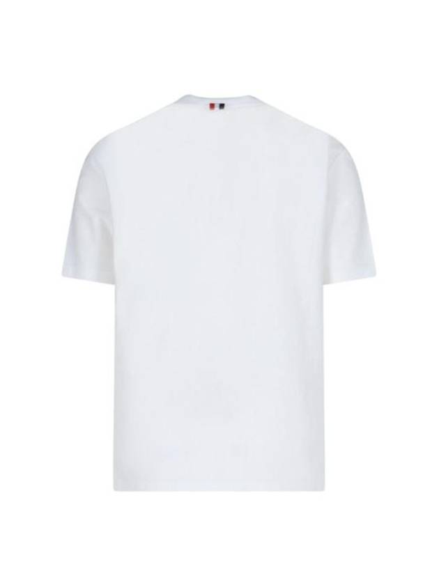 RWB Stripe Cotton Short Sleeve T-shirt White - THOM BROWNE - BALAAN 3