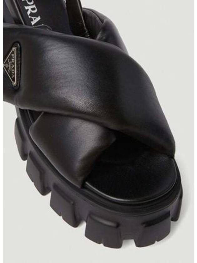 Monolith Padded Nappa Leather Sandals Black - PRADA - BALAAN 6