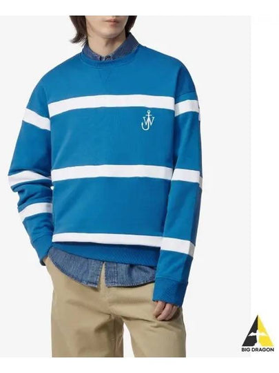 Logo Print Stripe Sweatshirt Blue - JW ANDERSON - BALAAN 2