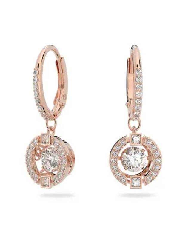 Una Drop Crystal Pierced Earrings Rose Gold - SWAROVSKI - BALAAN 3