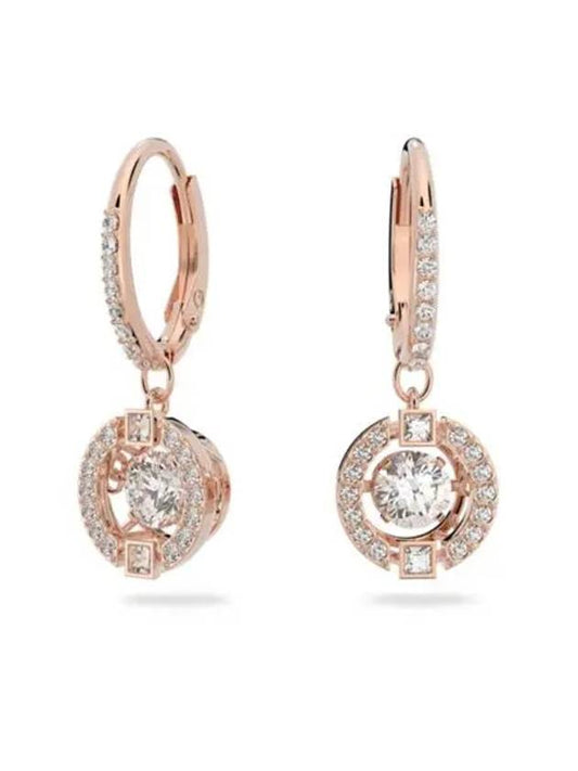 Una Drop Crystal Pierced Earrings Rose Gold - SWAROVSKI - BALAAN 2