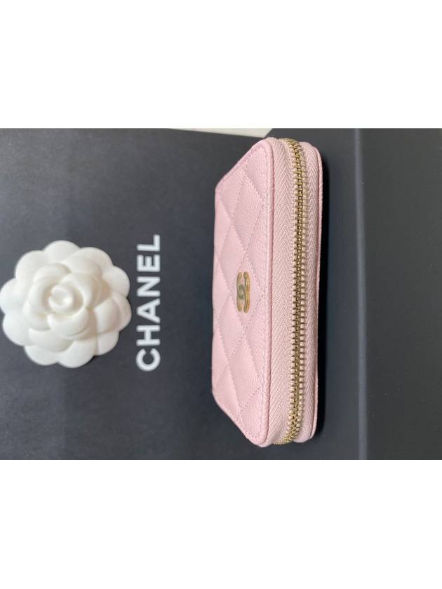 Classic card wallet zipper light pink gold AP0216 - CHANEL - BALAAN 2