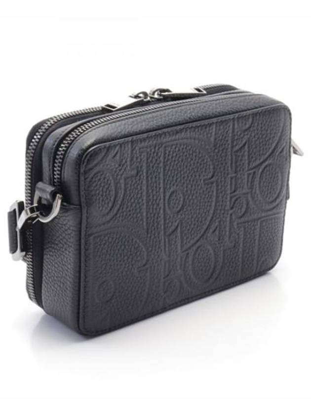 Strap Zipper Pouch Leather Cross Bag Black - DIOR - BALAAN 3