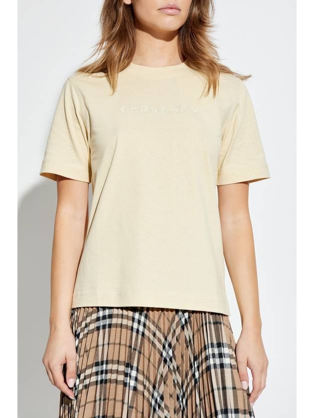 Burberry T-shirt With Logo, Women's, Beige - BURBERRY - BALAAN 3