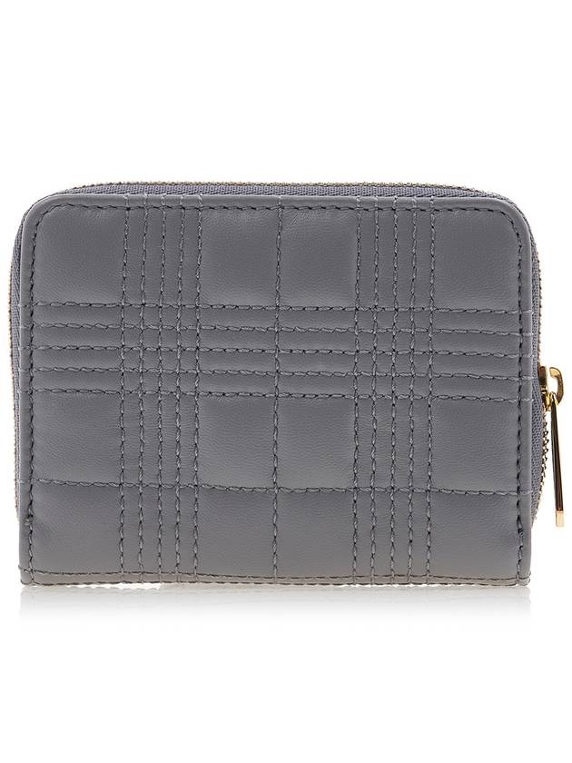 Lola Zip Quilted Leather Half Wallet Cloud Grey - BURBERRY - BALAAN 4