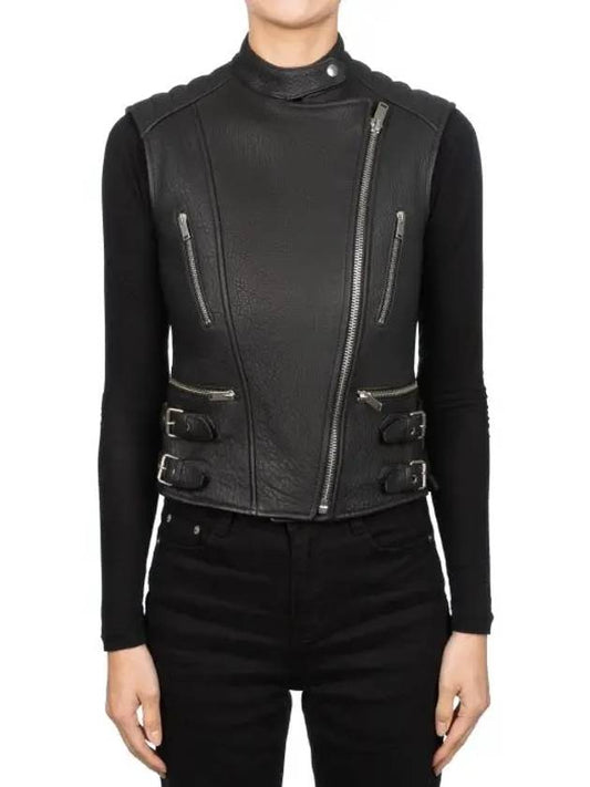 Women's Biker Leather Vest - CELINE - BALAAN 2