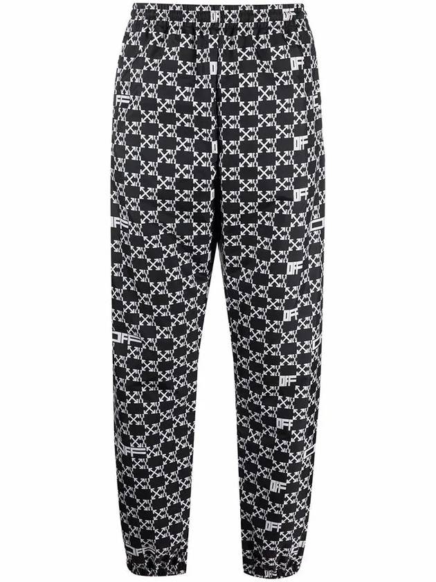 Men's Arrow Monogram Track Pants Black - OFF WHITE - BALAAN.