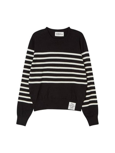 Stripe Round Neck Sweater Black - THE GREEN LAB - BALAAN 1