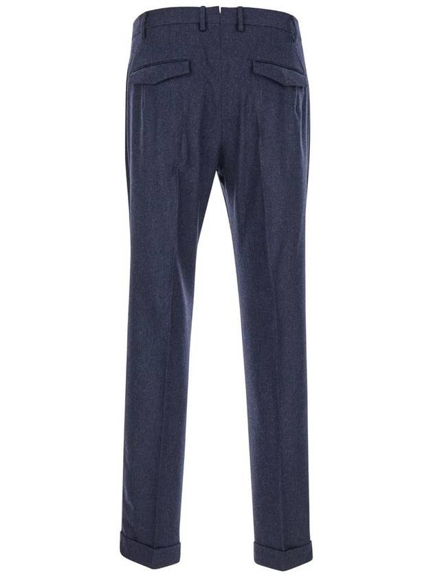 Dark Blue Slim Pants With Concealed Closure In Fabric Man - PT TORINO - BALAAN 2