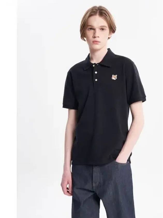 Unisex Fox Head Patch Classic Polo T shirt Black Domestic Product GM0023061211302 - MAISON KITSUNE - BALAAN 1