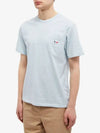 Tricolor Fox Patch Classic Pocket Short Sleeve T-Shirt Blue - MAISON KITSUNE - BALAAN 5