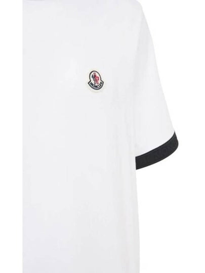 Louver Embossed Logo Cuff Sleeve Cotton T Shirt White 8C00026 8390T 001 - MONCLER - BALAAN 2