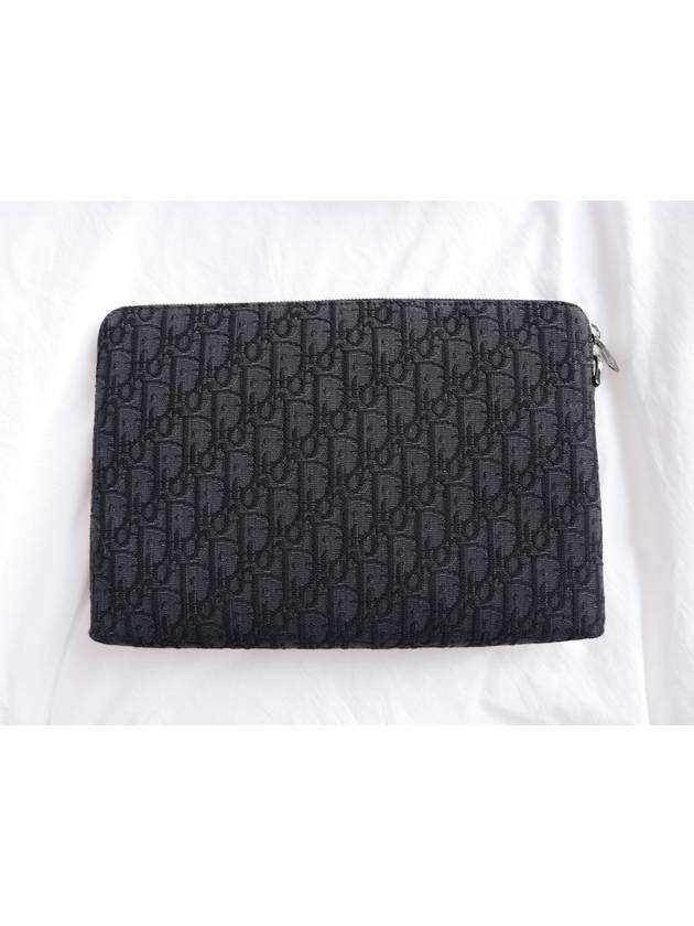 Oblique Jacquard Strap Clutch Bag Black - DIOR - BALAAN 6