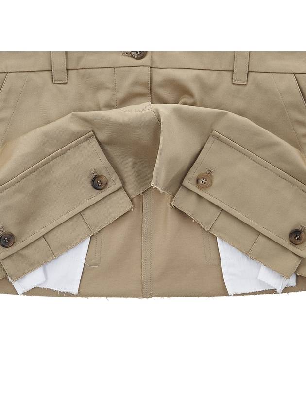 Women's Cargo Pocket Chino Mini A-Line Skirt Beige - MIU MIU - BALAAN.