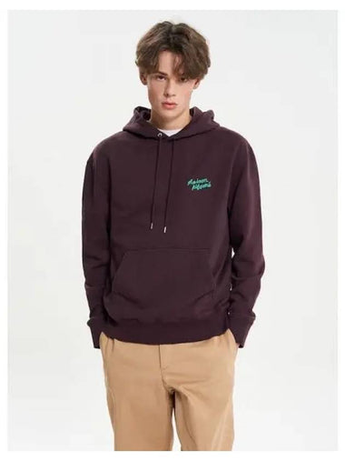 Men s lettering regular hooded sweatshirt hoodie dark chocolate domestic product - MAISON KITSUNE - BALAAN 1