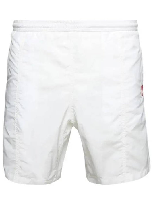 Heart Logo Swim Shorts White - AMI - BALAAN 2