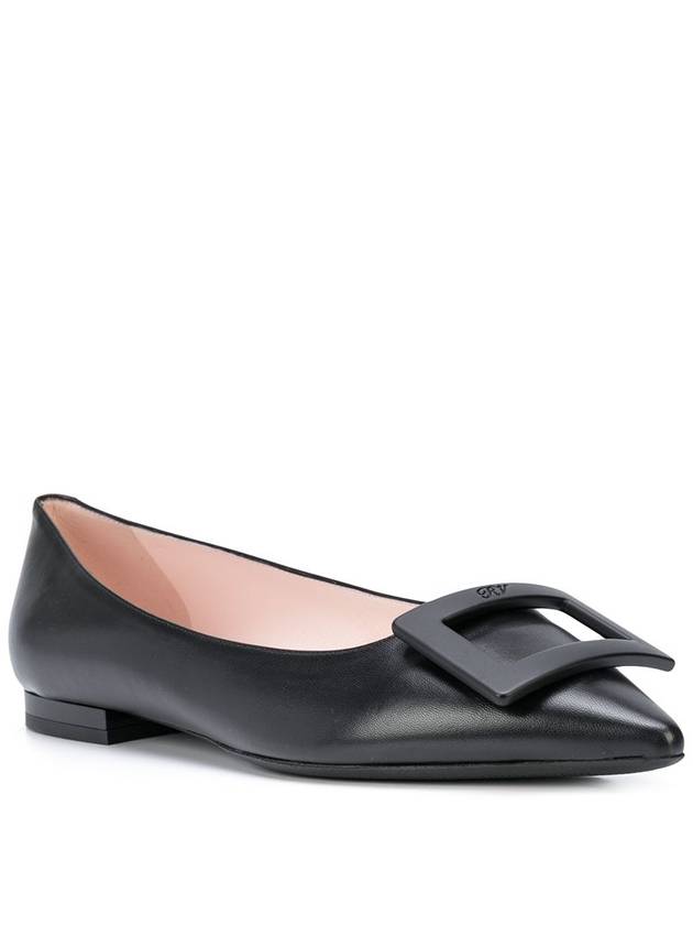 Gommettine Lacquered Buckle Soft Leather Ballerinas Black - ROGER VIVIER - BALAAN 5