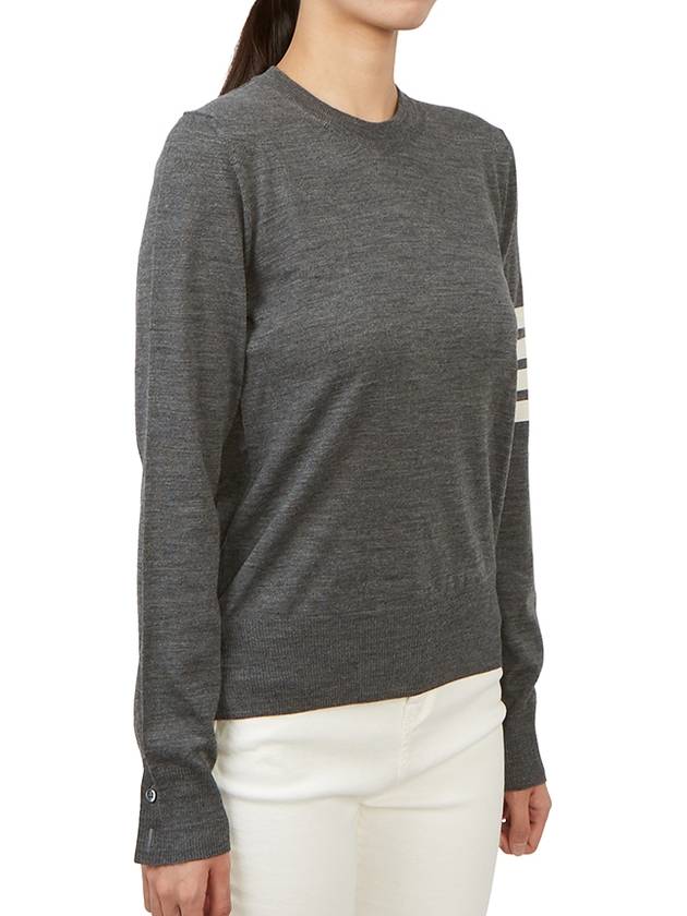 4-Bar Merino Jumper Wool Knit Top Grey - THOM BROWNE - BALAAN 6